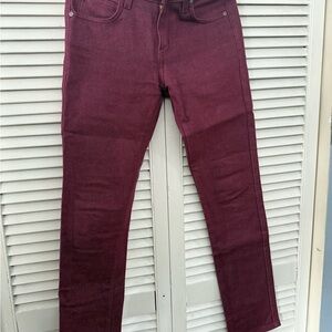 Naked & Famous Denim Deep Red Slim Jeans